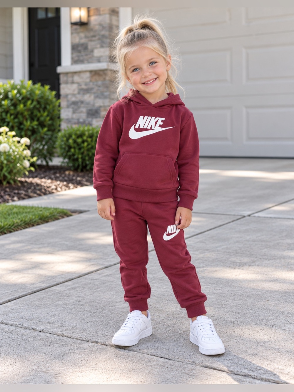 Nike Sweet Beet Logo Hooded Sweatshirt And Jogger Pants 2PC Set Girls 4T NWT